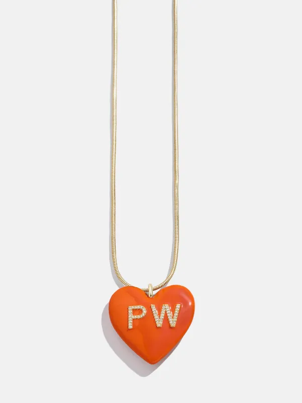 Mille Bubble Heart Custom Initial Necklace - Orange sold by BaubleBar