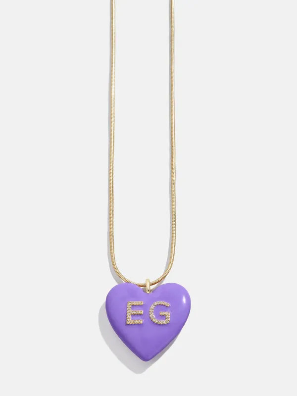 Millie Bubble Heart Custom Initial Necklace - Purple sold by BaubleBar