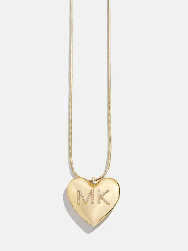 Millie Bubble Heart Custom Initial Necklace - Gold sold by BaubleBar