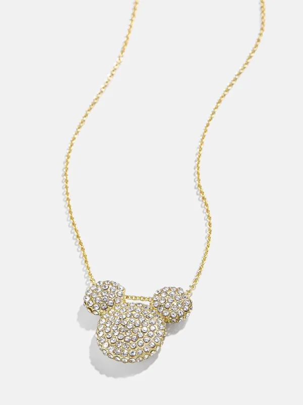 Mickey Mouse Disney Pavé Pendant Necklace - Gold/Pavé sold by BaubleBar