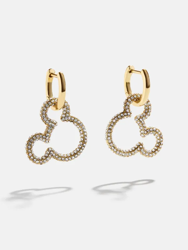 Mickey Mouse Disney Pavé Statement Earrings - Gold/Pavé sold by BaubleBar