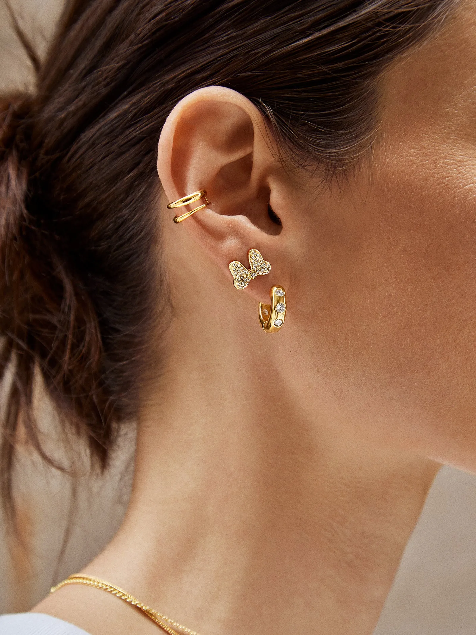 Minnie Mouse Disney Bow Earrings - Pavé sold by BaubleBar product image thumbnail 2