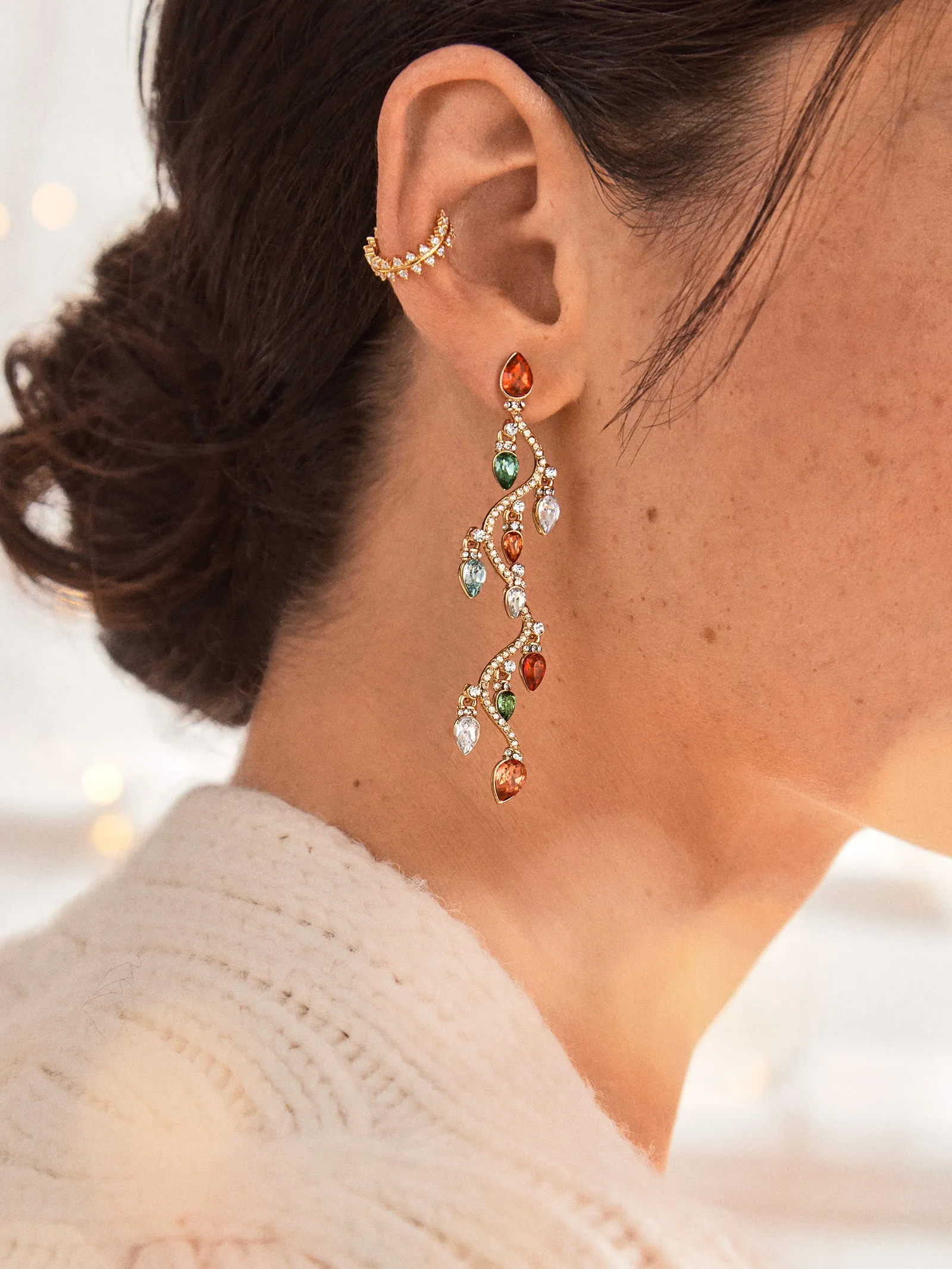 Bright Lights Earrings - Green/Red sold by BaubleBar product image thumbnail 2