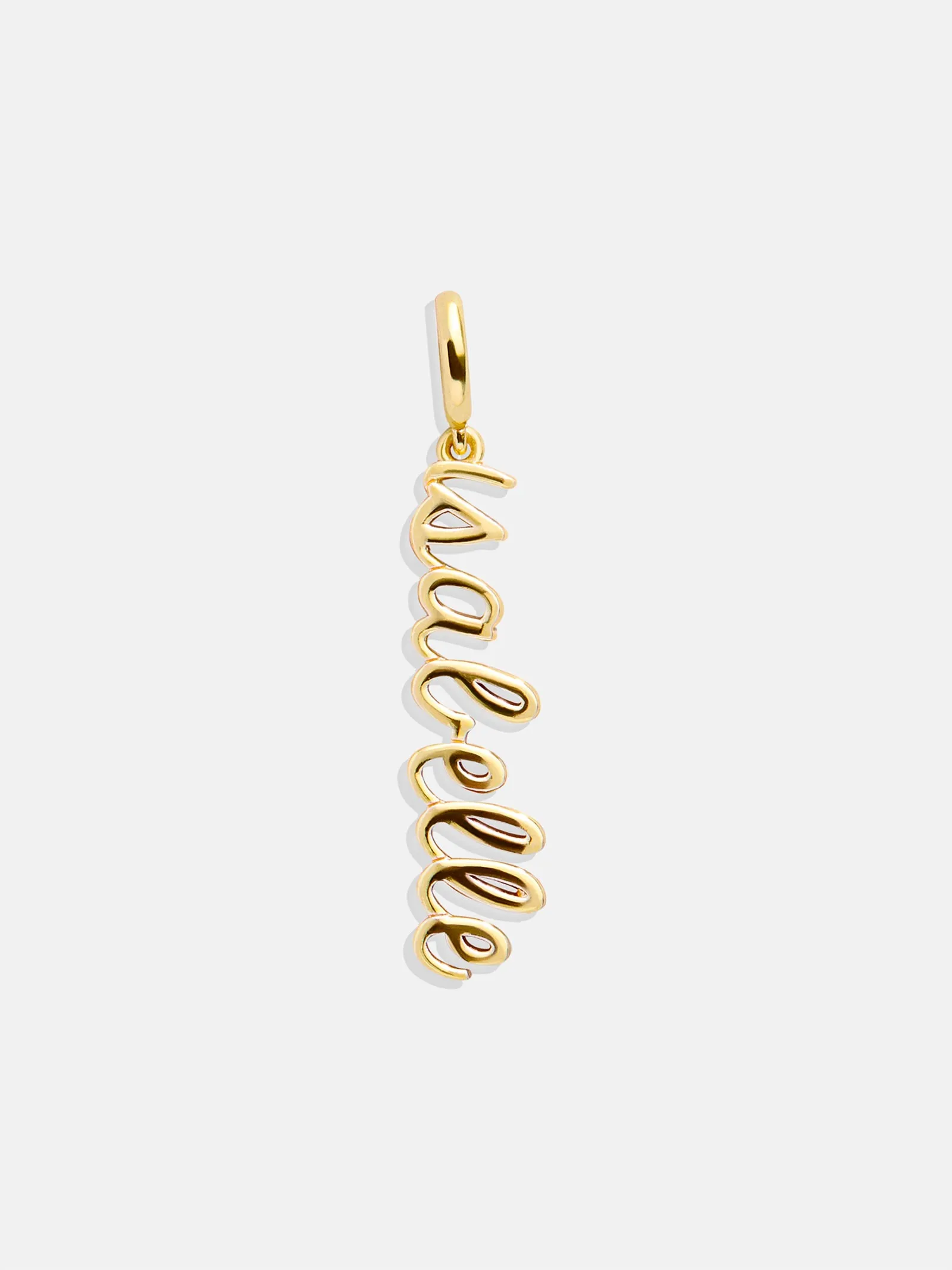 Script Custom Nameplate Charm - Gold sold by BaubleBar