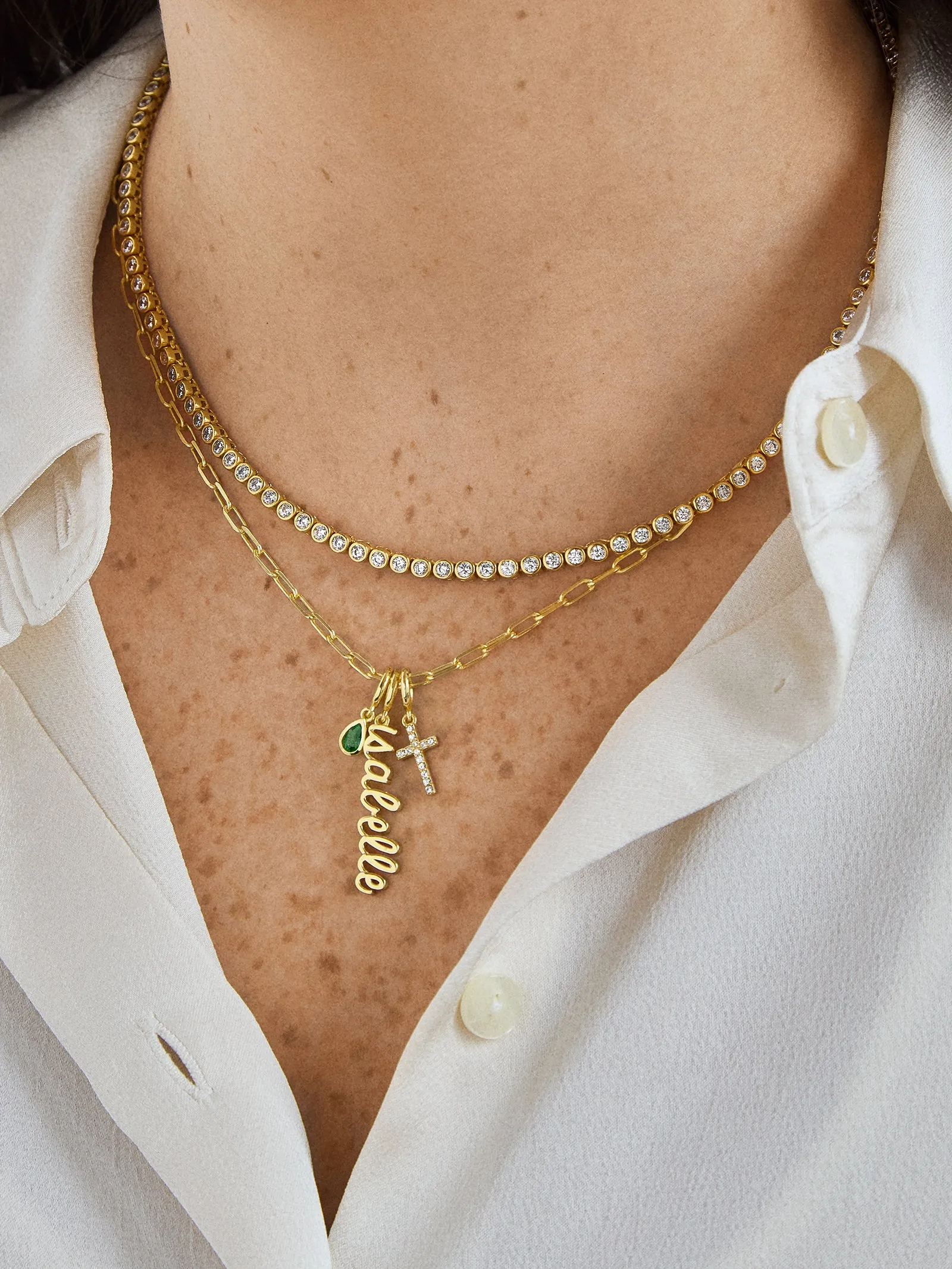 Script Custom Nameplate Charm - Gold sold by BaubleBar product image thumbnail 2