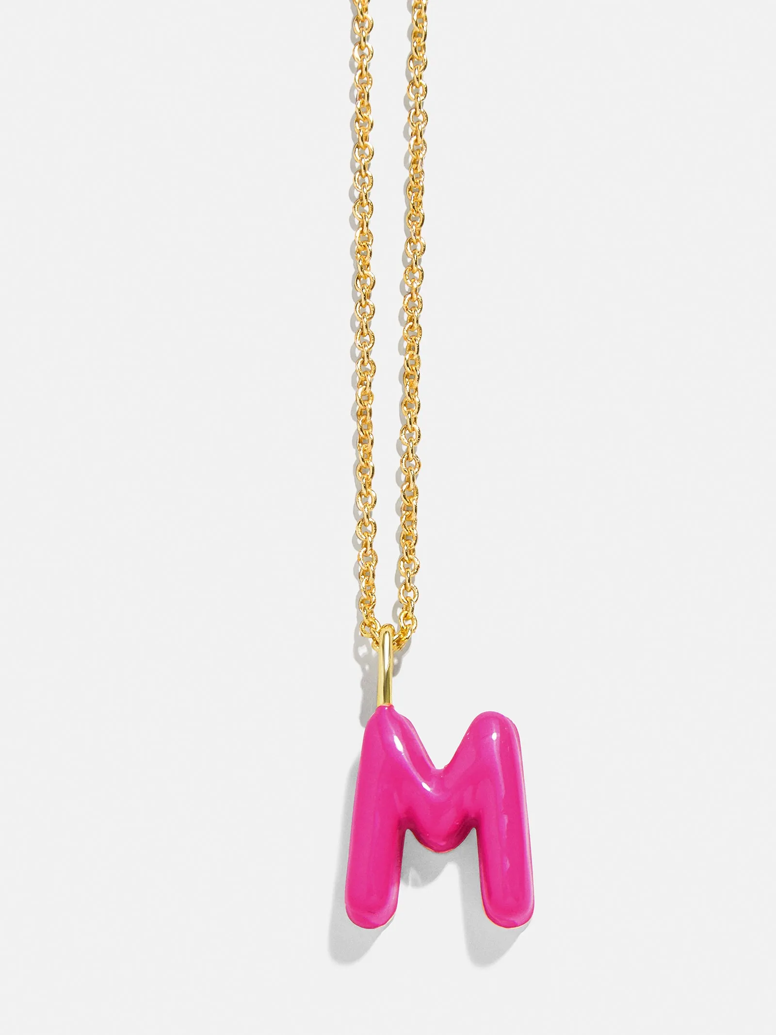 Mini Bubble Initial Enamel Necklace - Hot Pink sold by BaubleBar