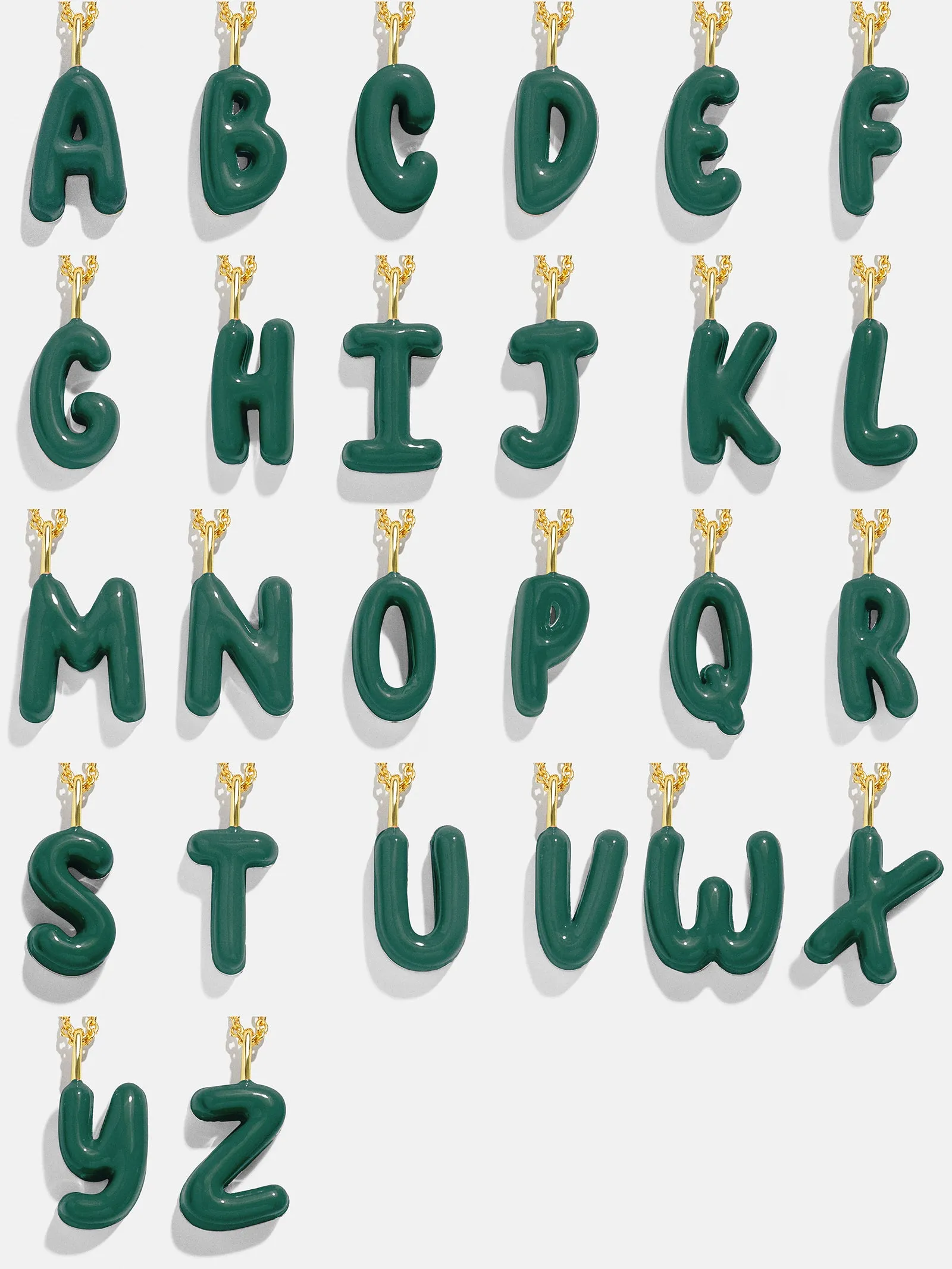 Mini Bubble Initial Enamel Necklace - Dark Green sold by BaubleBar product image thumbnail 3