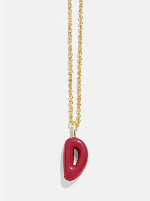 Mini Bubble Initial Enamel Necklace - Dark Red sold by BaubleBar