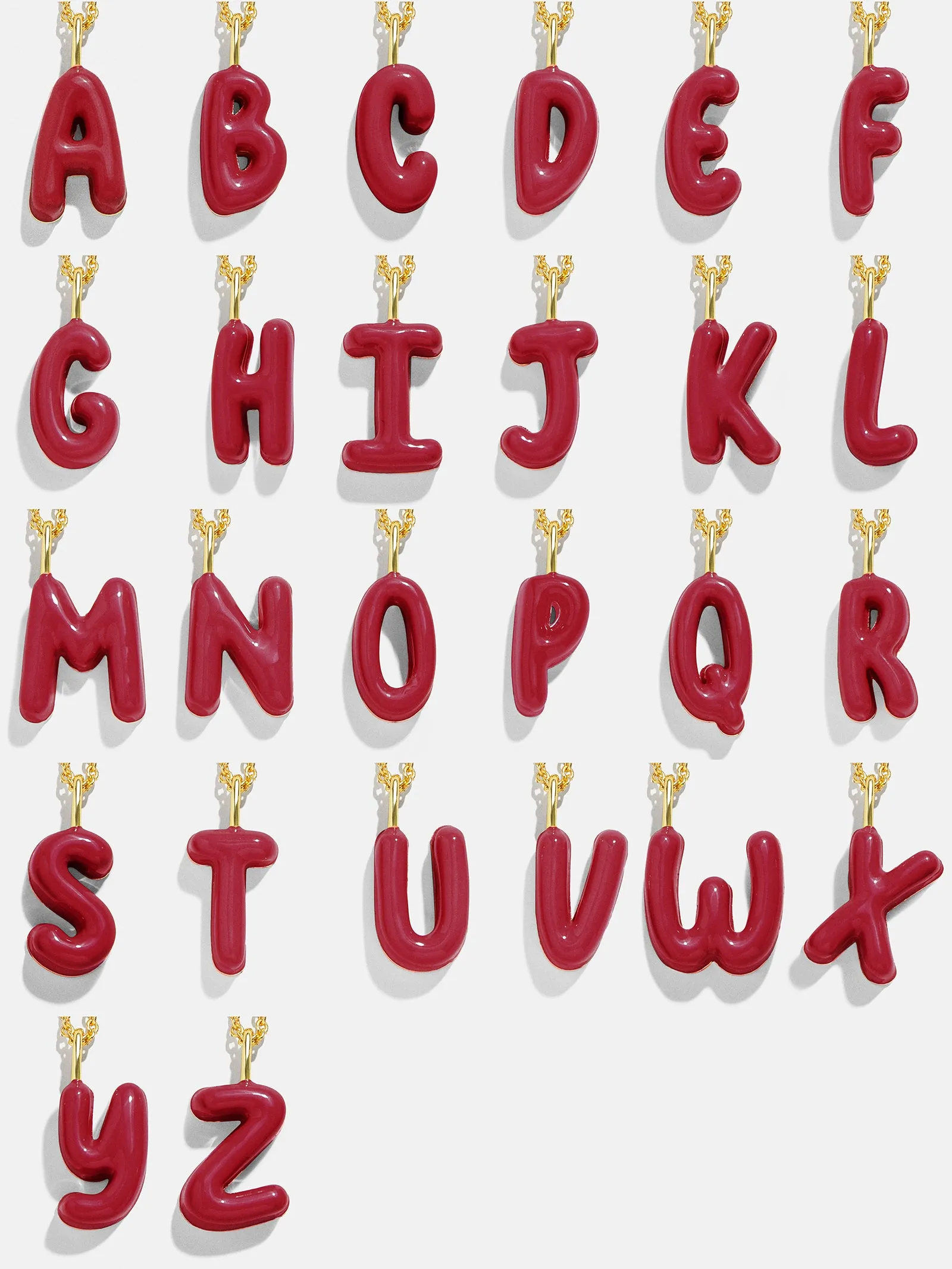 Mini Bubble Initial Enamel Necklace - Dark Red sold by BaubleBar product image thumbnail 3