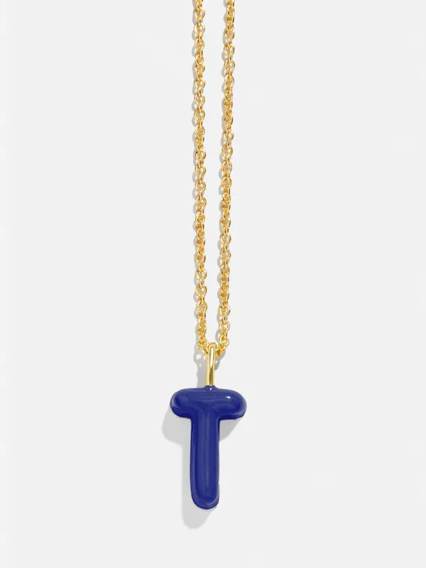 Mini Bubble Initial Enamel Necklace - Dark Blue sold by BaubleBar