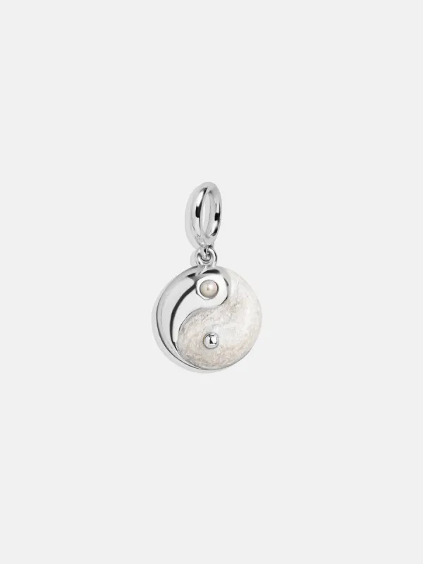 Silver Yin & Yang Cluster Charm - Silver Pearl Yin & Yang sold by BaubleBar