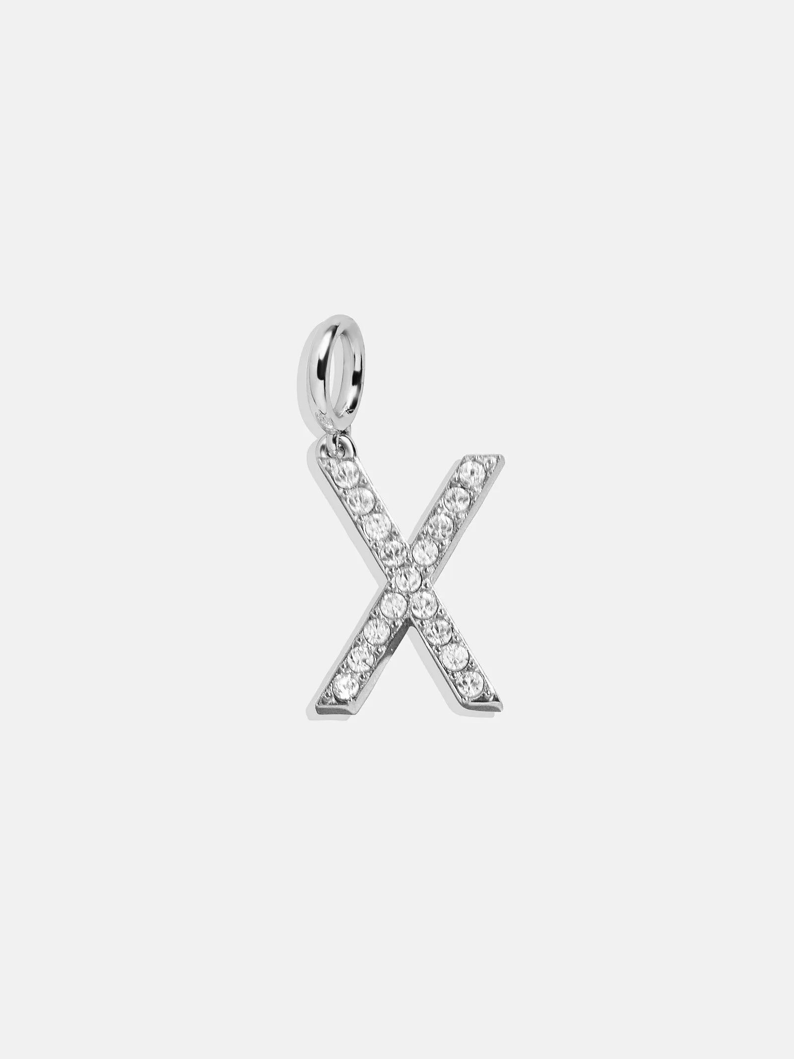 Silver Pave Initial Cluster Charm - X sold by BaubleBar