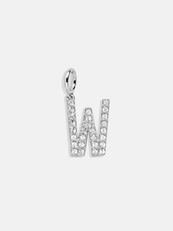 Silver Pave Initial Cluster Charm - W sold by BaubleBar