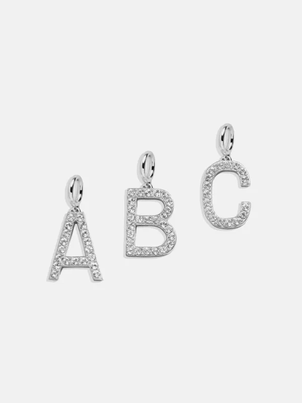Silver Pave Initial Cluster Charm - A sold by BaubleBar