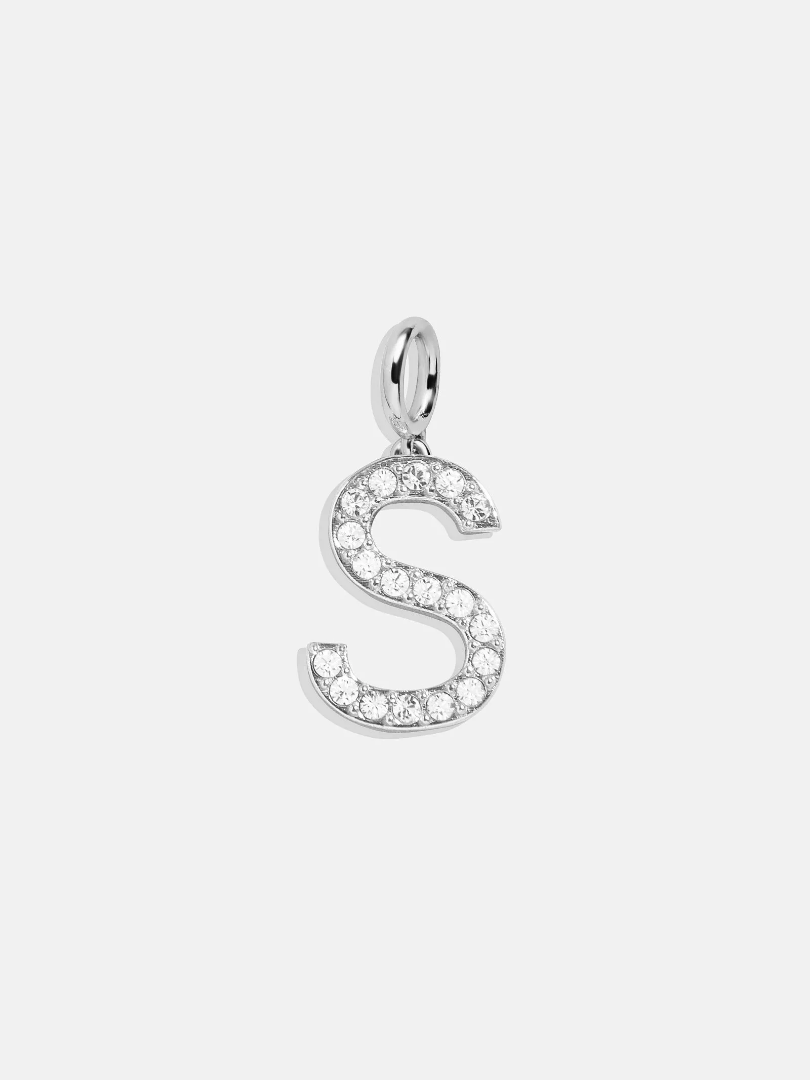 Silver Pave Initial Cluster Charm - S sold by BaubleBar
