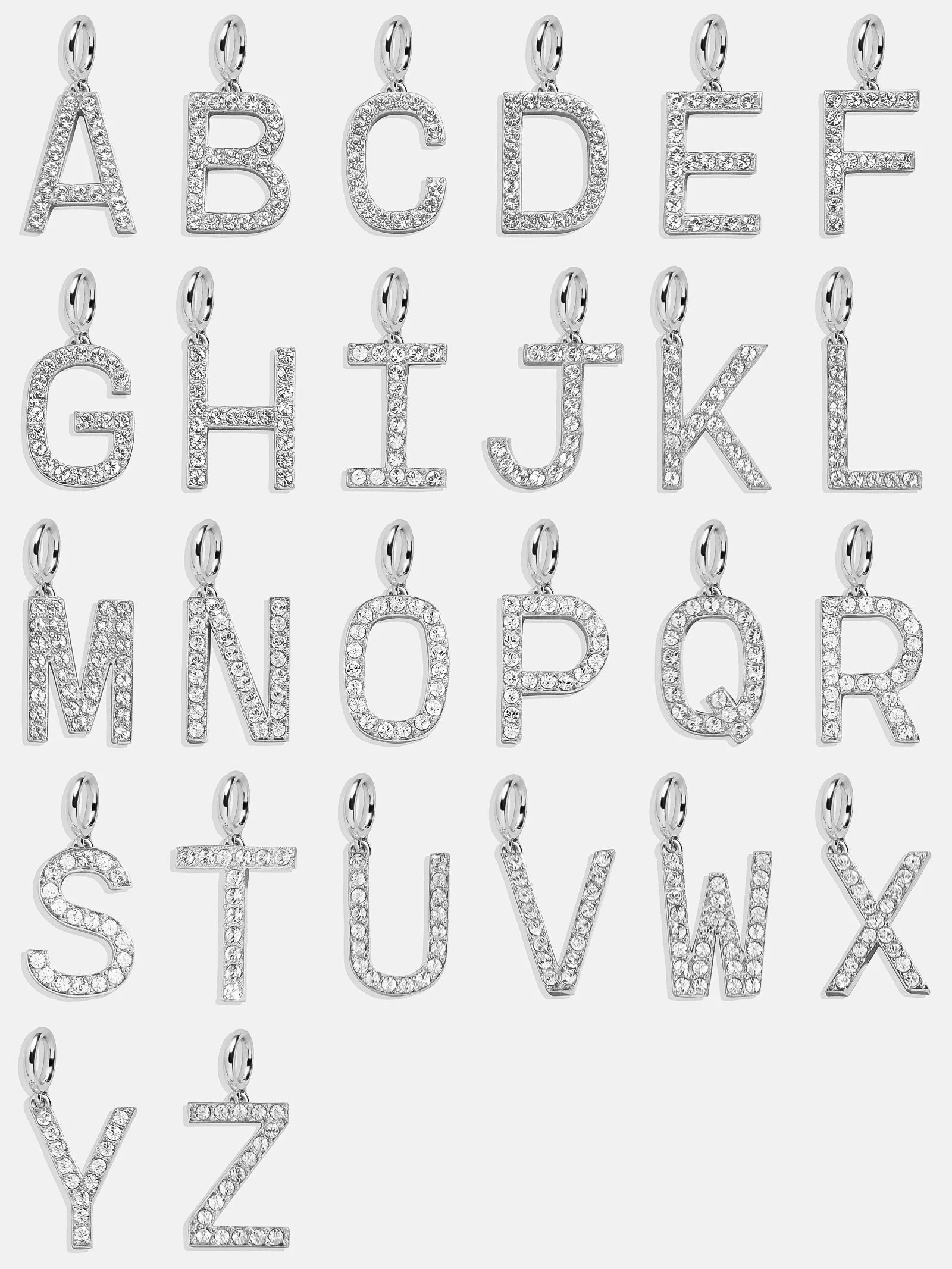 Silver Pave Initial Cluster Charm - R sold by BaubleBar product image thumbnail 2