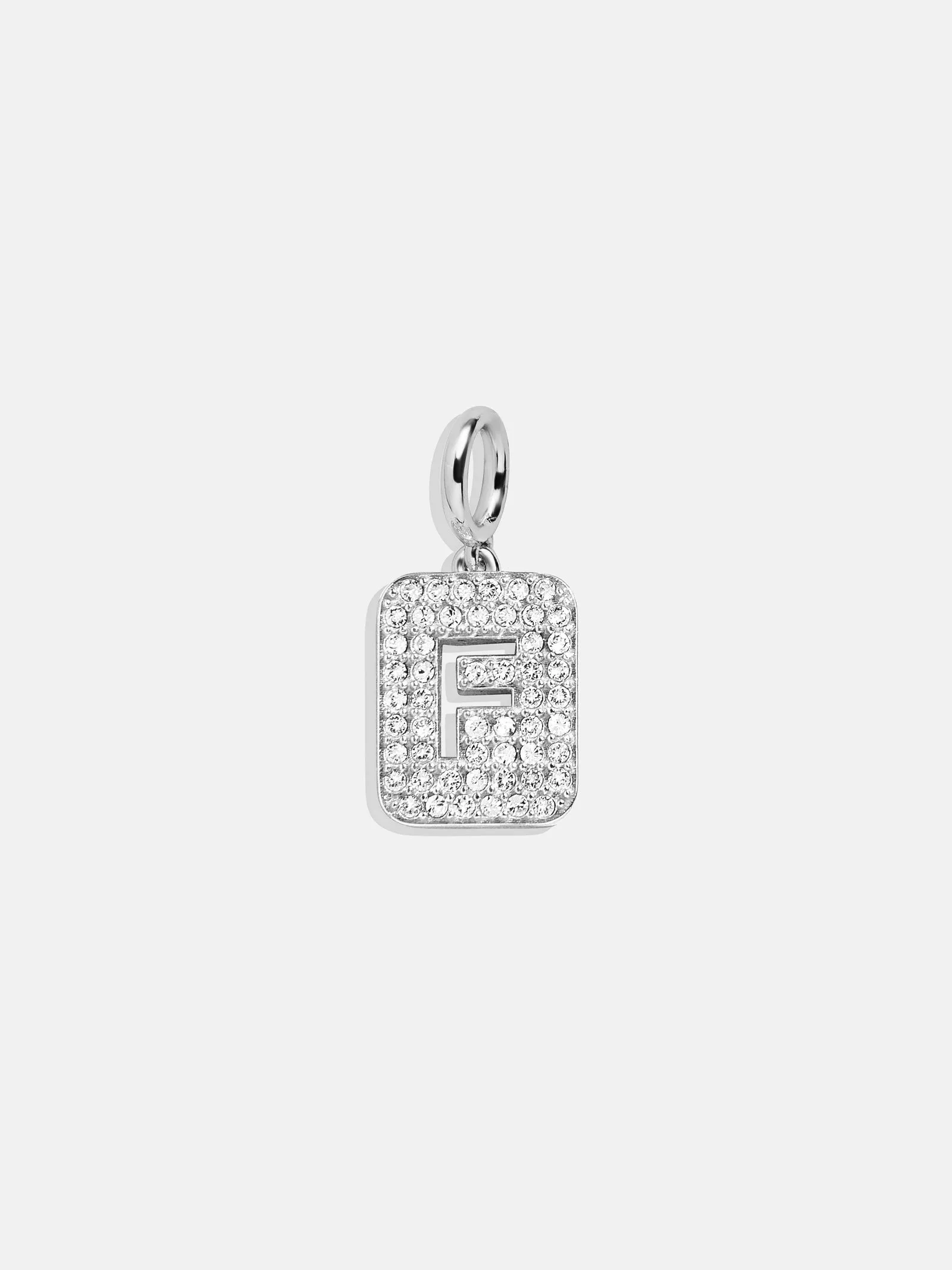 Silver Block Pave Cluster Charm - F sold by BaubleBar