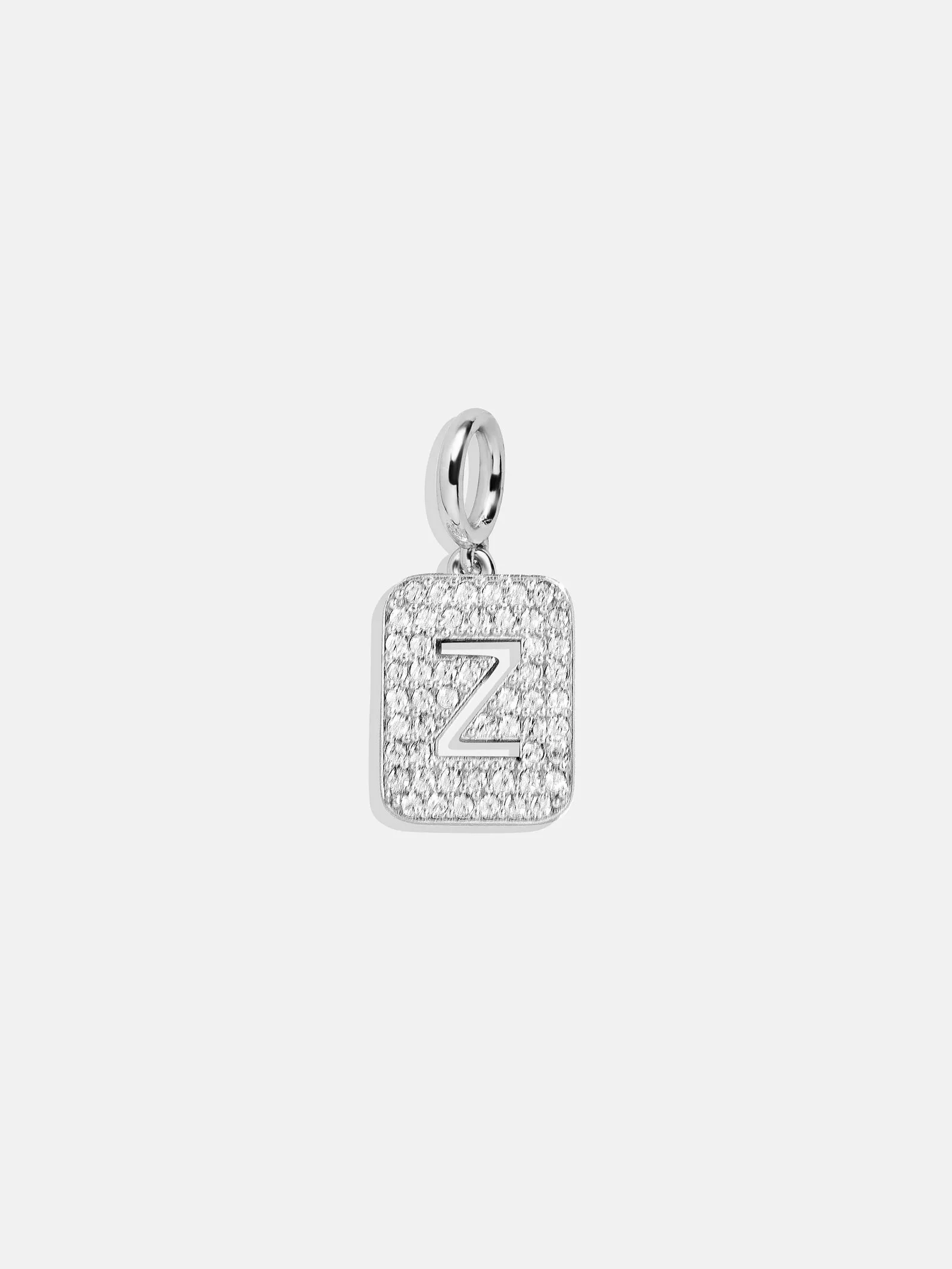 Silver Block Pave Cluster Charm - Z sold by BaubleBar