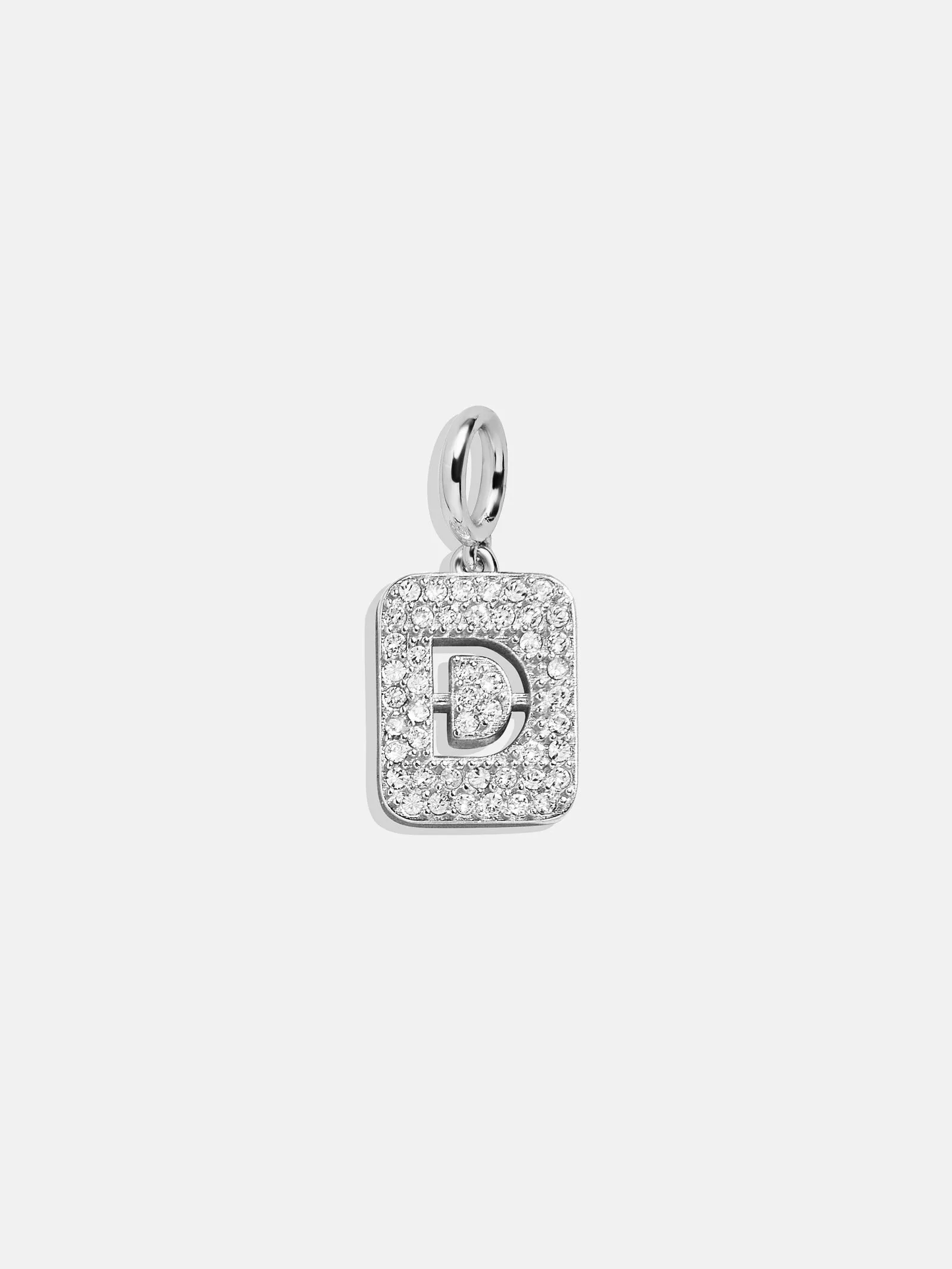 Silver Block Pave Cluster Charm - D sold by BaubleBar