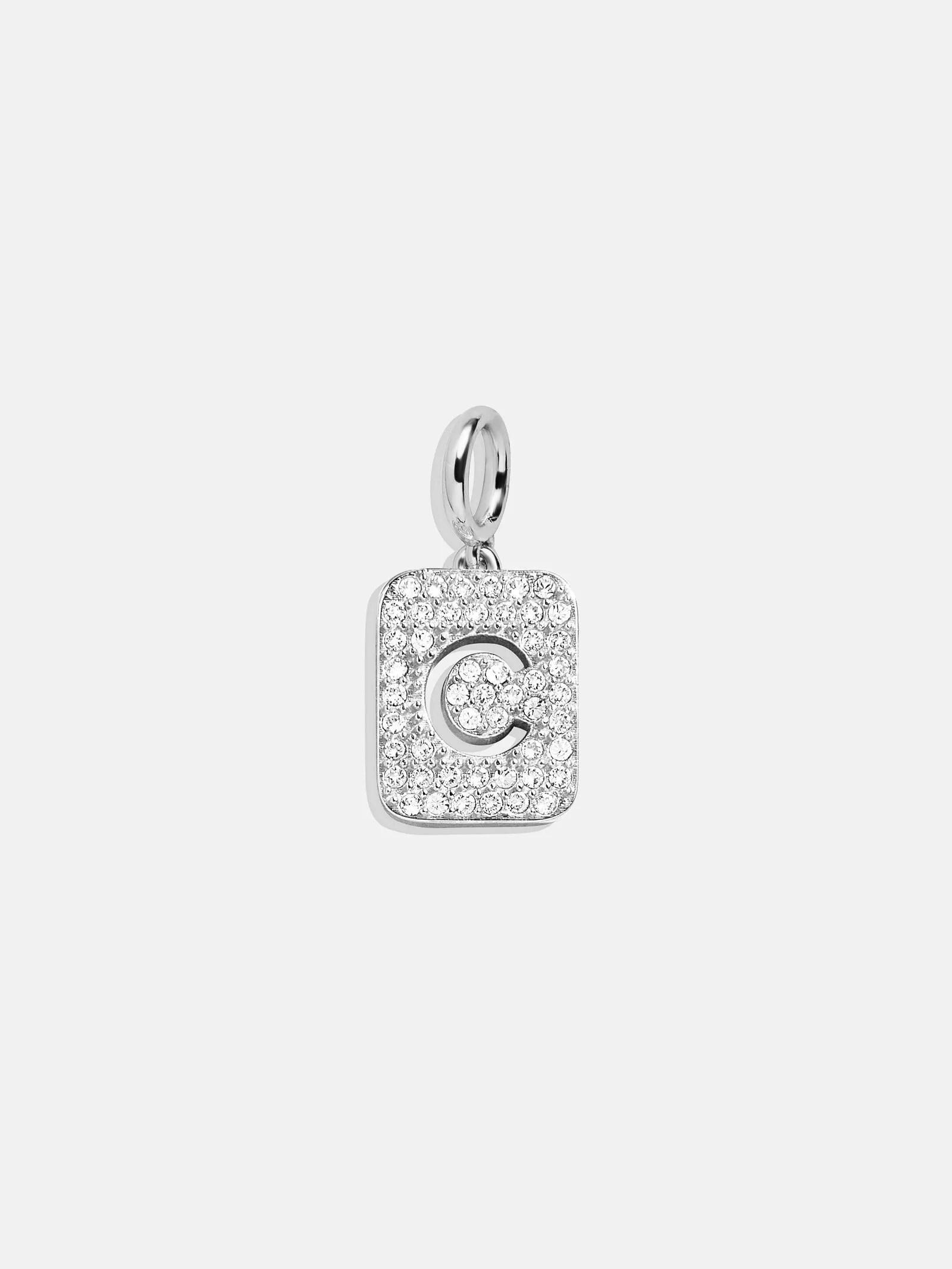 Silver Block Pave Cluster Charm - C sold by BaubleBar