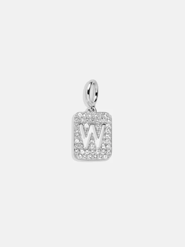 Silver Block Pave Cluster Charm - W sold by BaubleBar