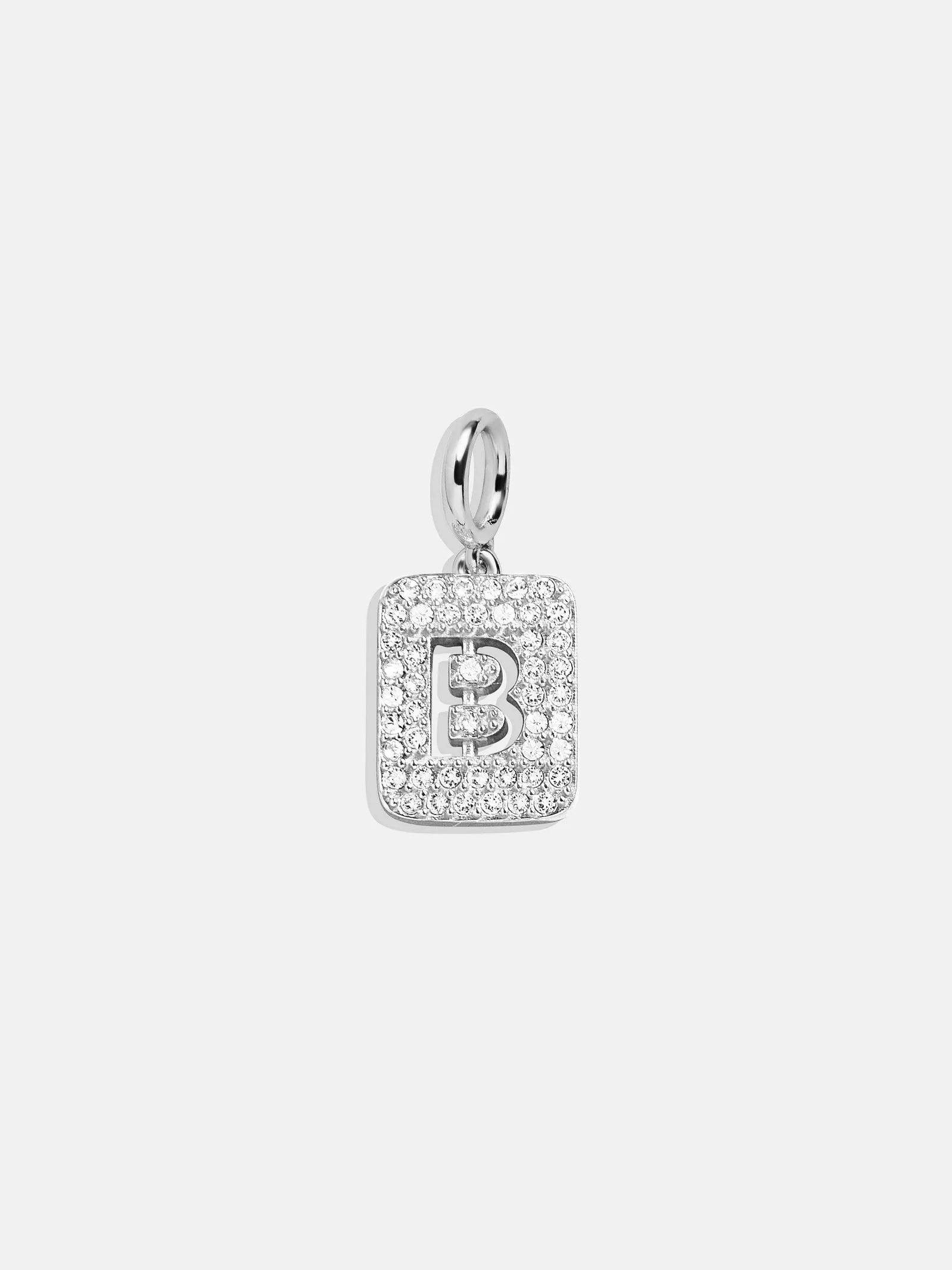Silver Block Pave Cluster Charm - B sold by BaubleBar