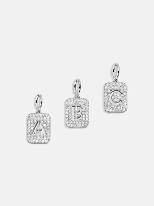 Silver Block Pave Cluster Charm - A sold by BaubleBar