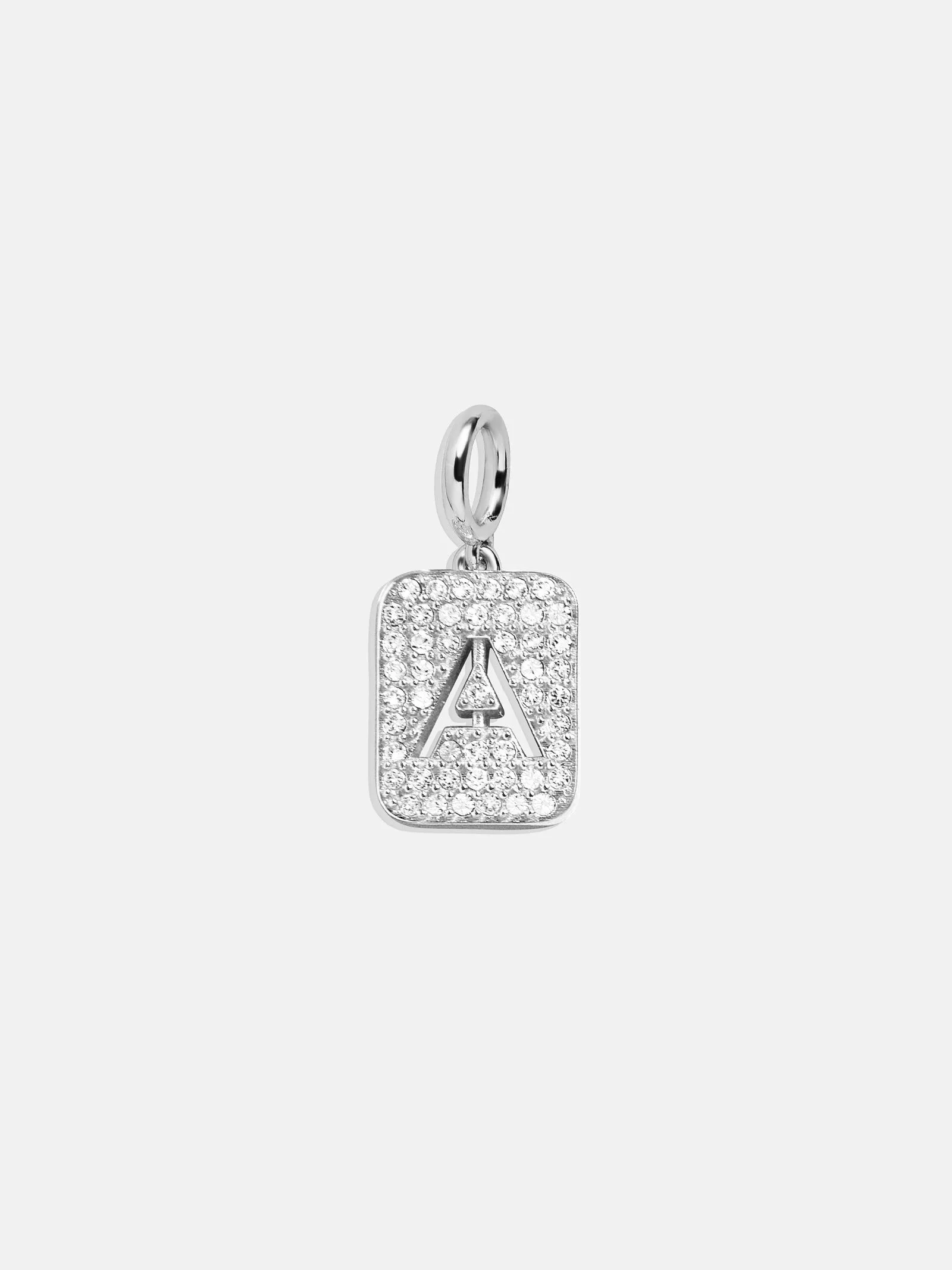 Silver Block Pave Cluster Charm - A sold by BaubleBar product image thumbnail 2