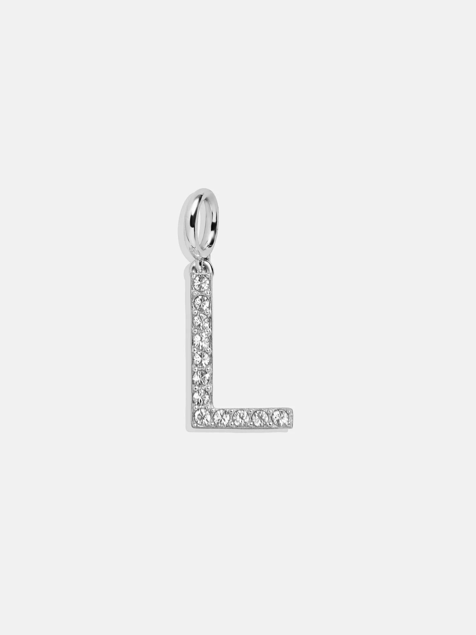 Silver Pave Initial Cluster Charm - L sold by BaubleBar