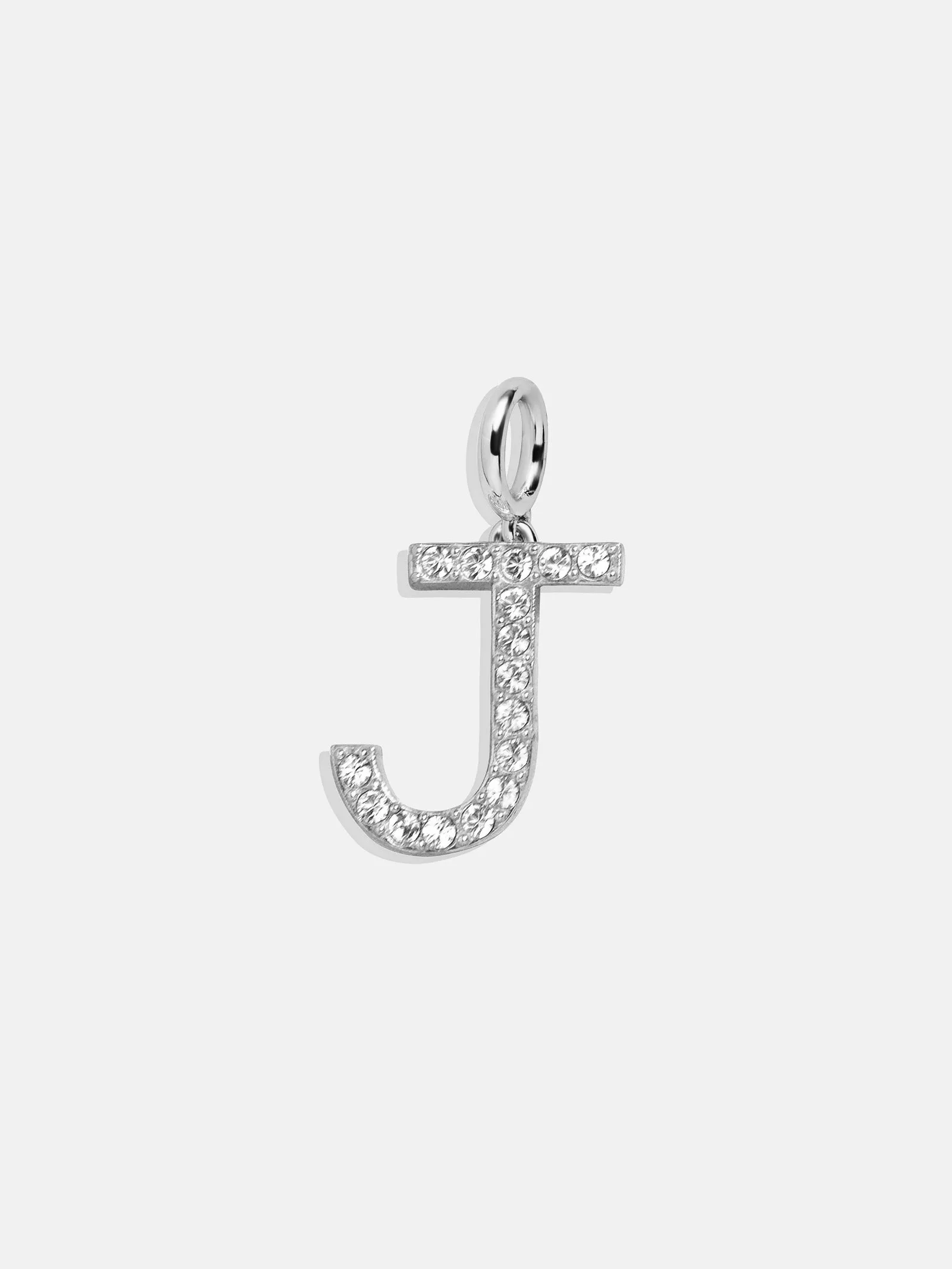 Silver Pave Initial Cluster Charm - J sold by BaubleBar