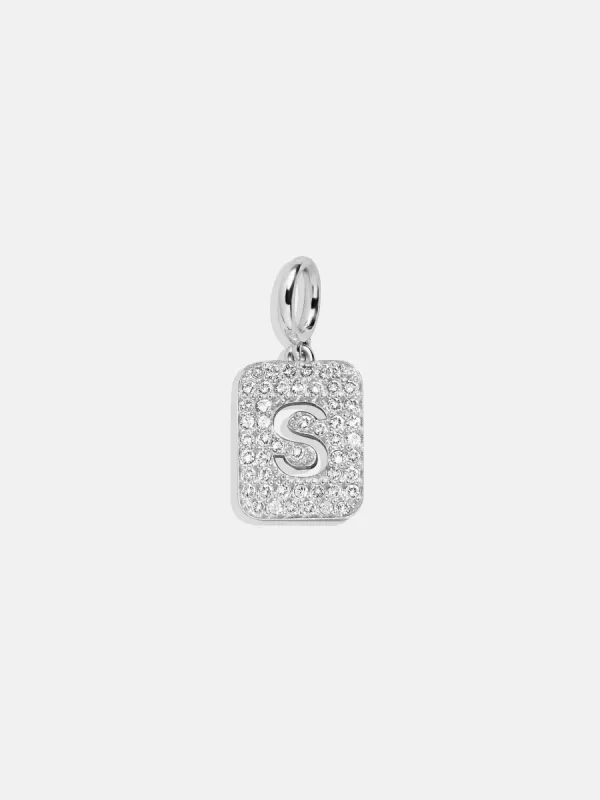 Silver Block Pave Cluster Charm - S sold by BaubleBar