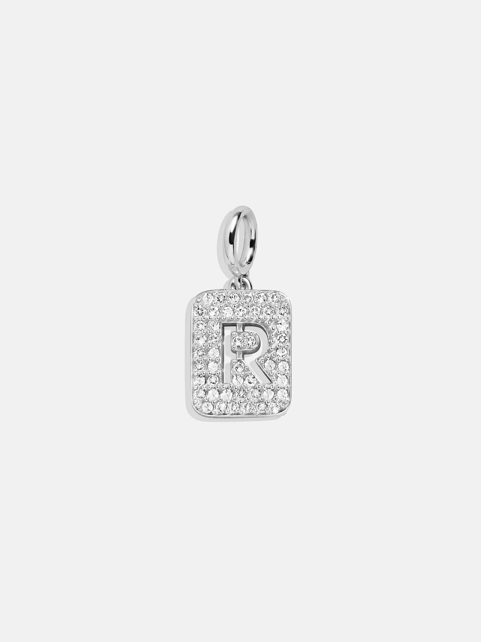 Silver Block Pave Cluster Charm - R sold by BaubleBar