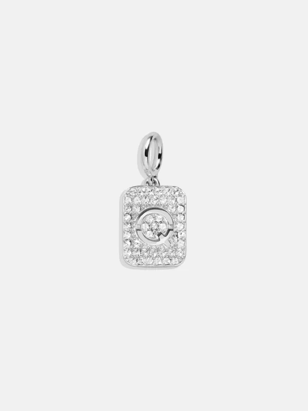 Silver Block Pave Cluster Charm - Q sold by BaubleBar