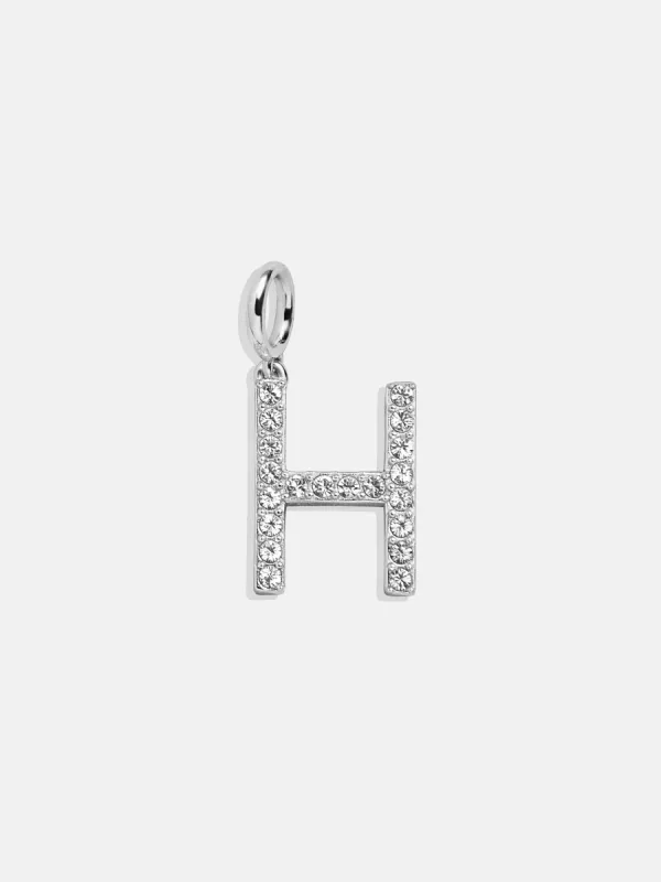Silver Pave Initial Cluster Charm - H sold by BaubleBar