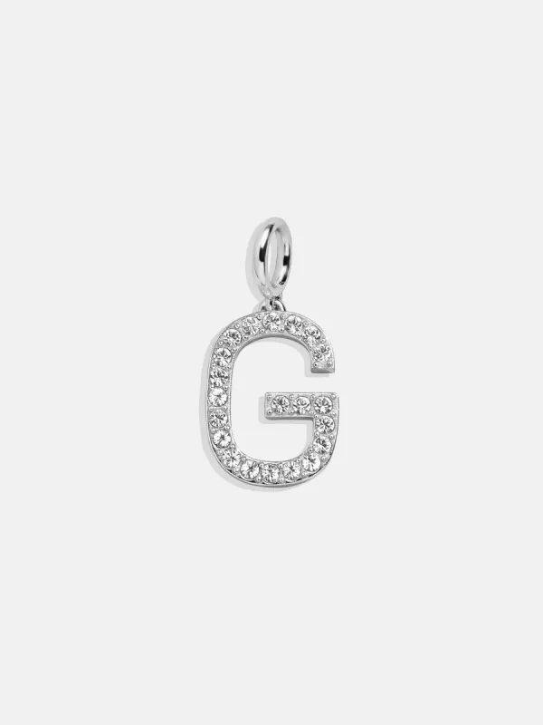 Silver Pave Initial Cluster Charm - G sold by BaubleBar