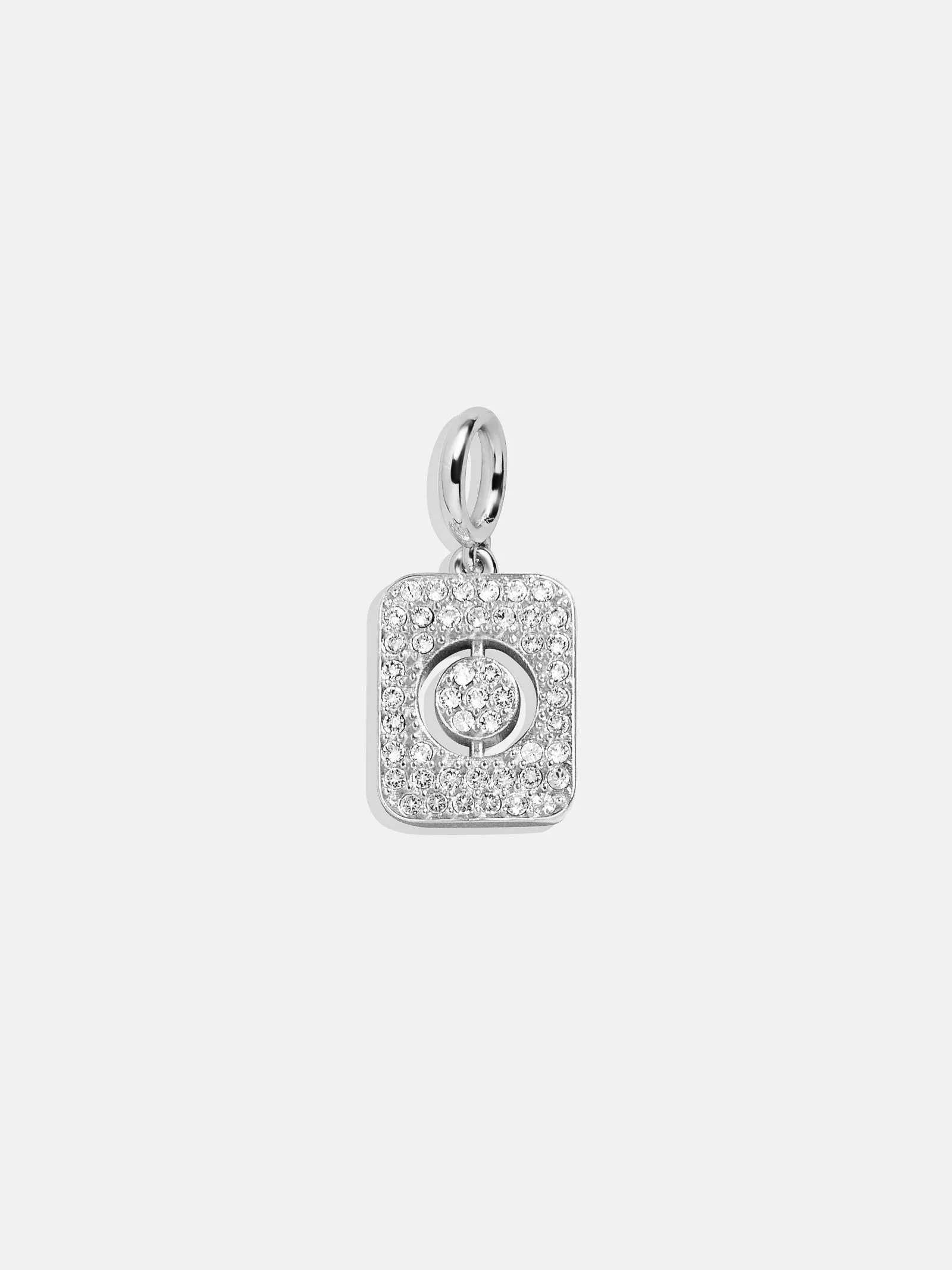 Silver Block Pave Cluster Charm - O sold by BaubleBar