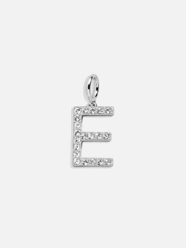 Silver Pave Initial Cluster Charm - E sold by BaubleBar