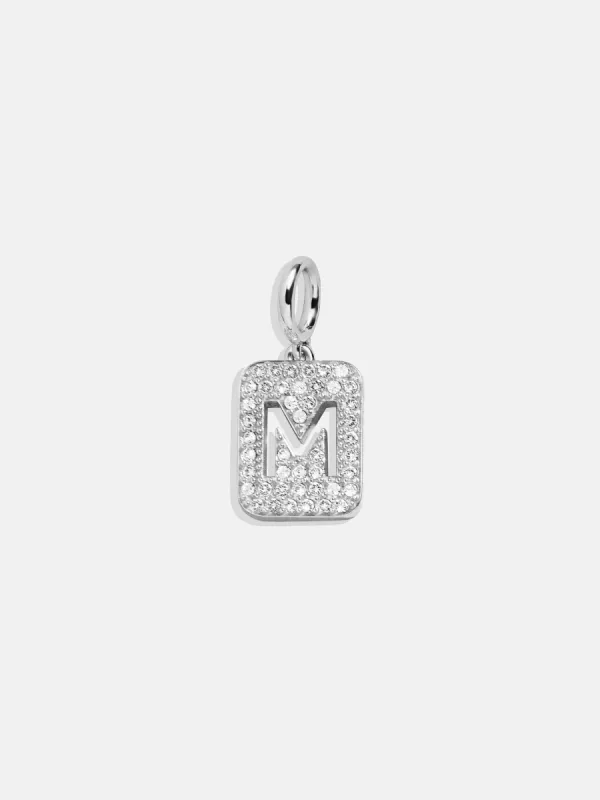 Silver Block Pave Cluster Charm - M sold by BaubleBar