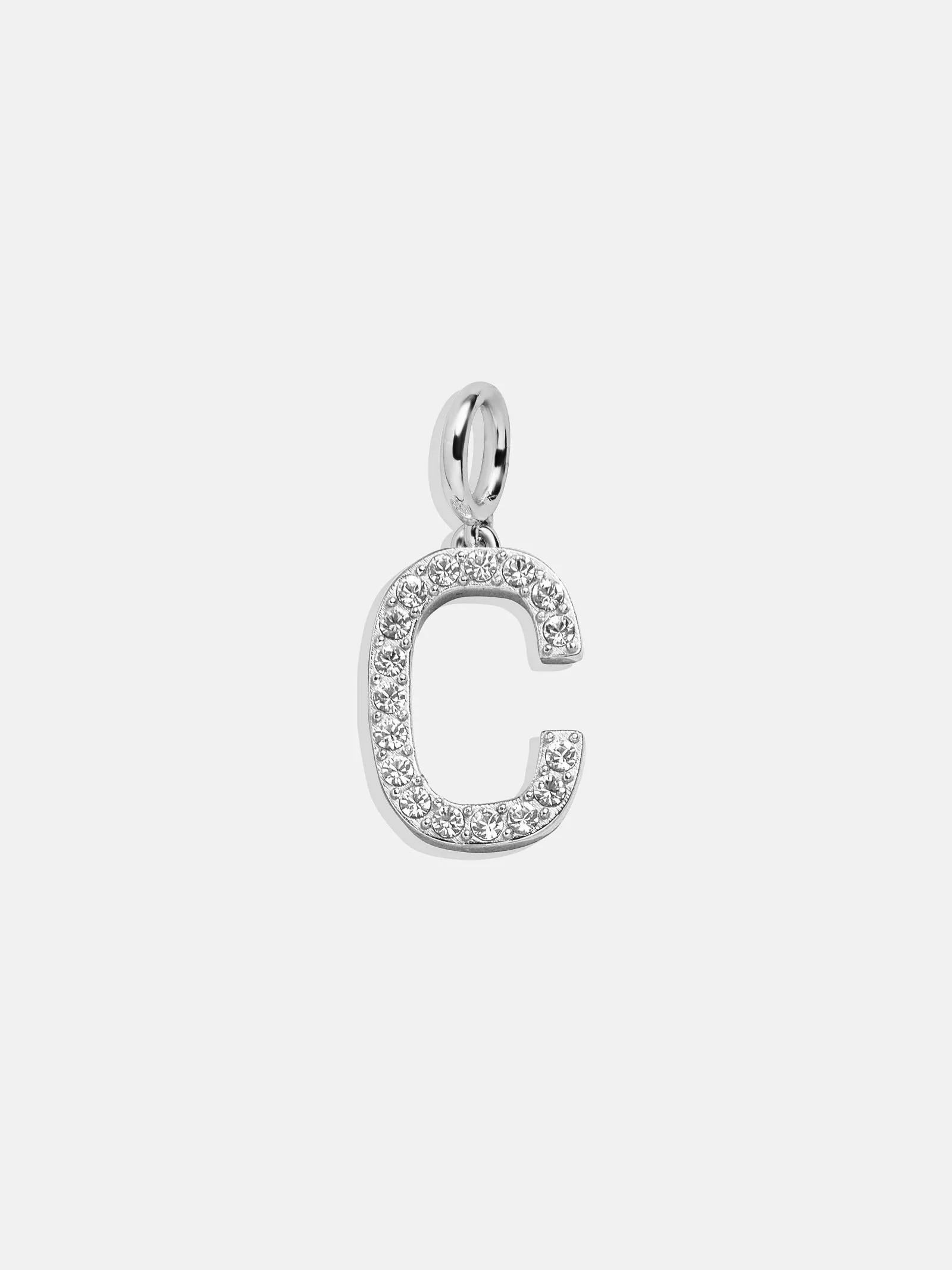 Silver Pave Initial Cluster Charm - C sold by BaubleBar