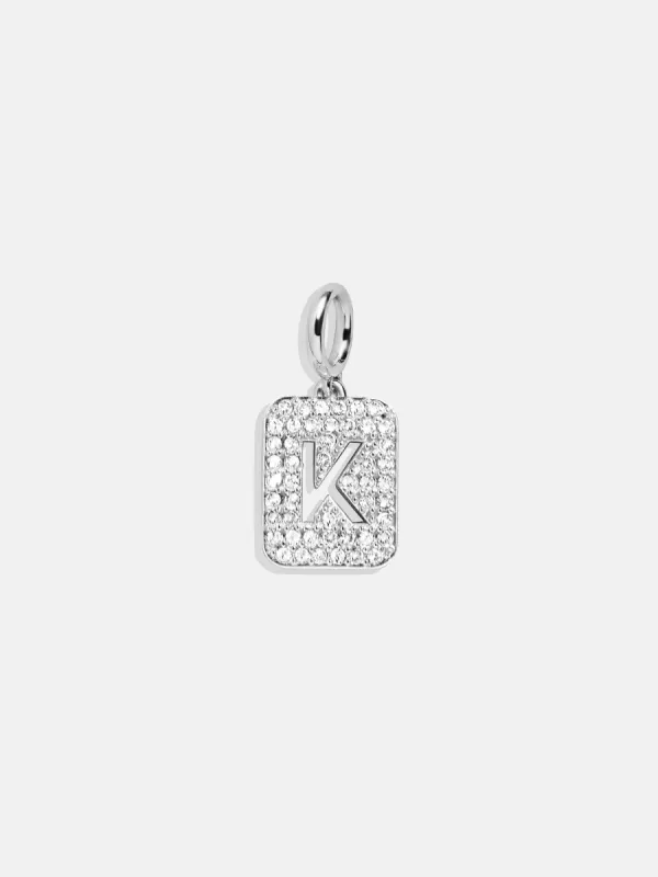 Silver Block Pave Cluster Charm - K sold by BaubleBar