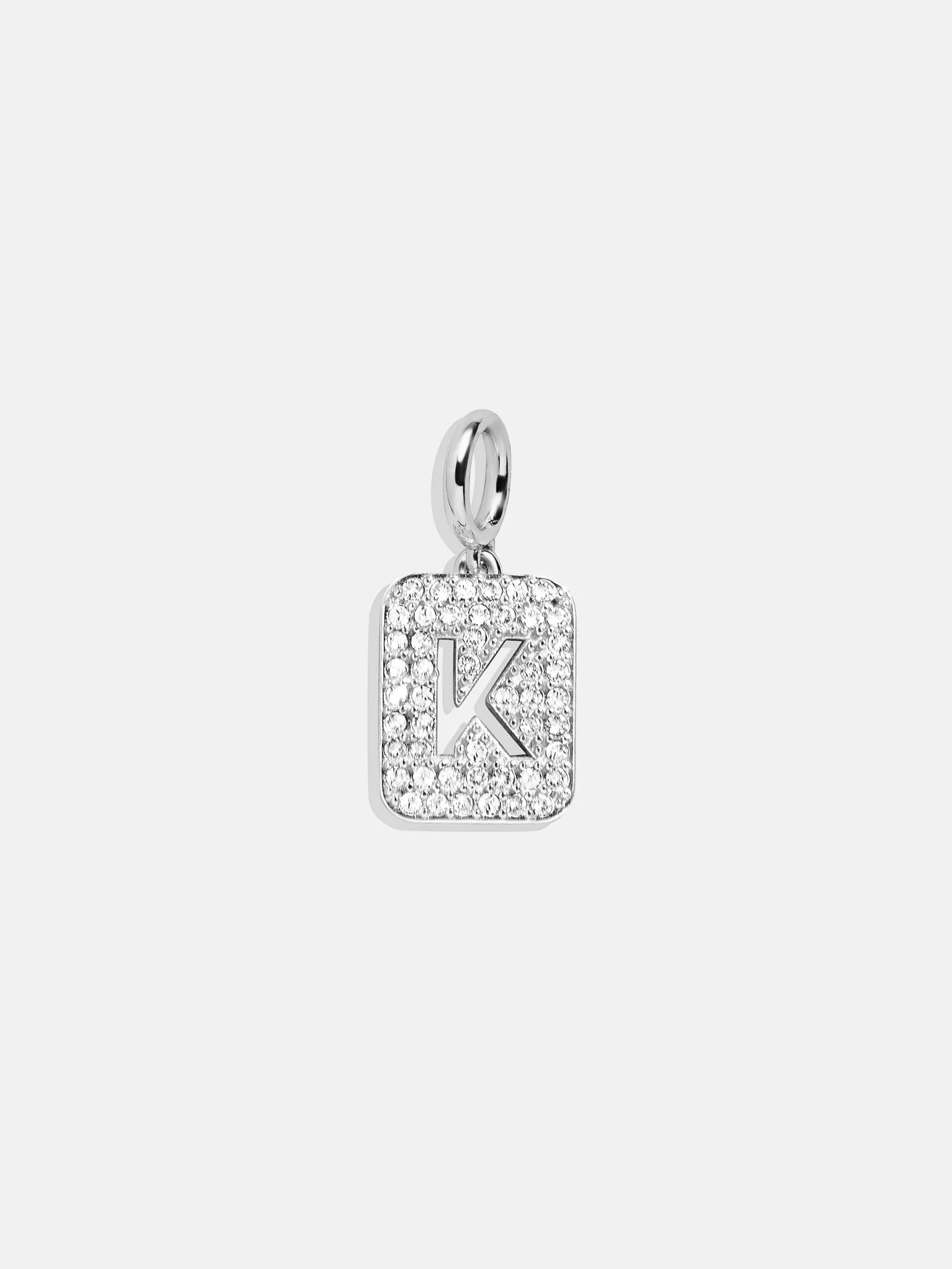 Silver Block Pave Cluster Charm - K sold by BaubleBar
