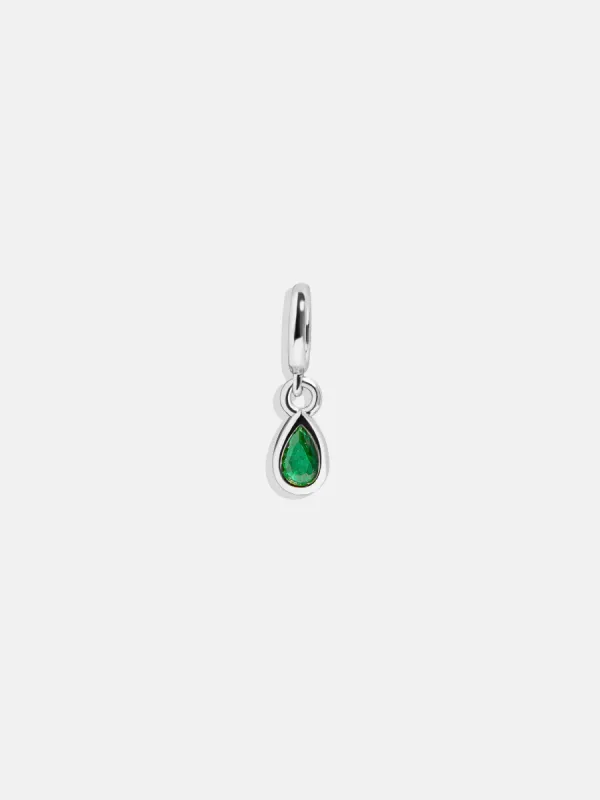 Silver Birthstone Cluster Charm - Emerald sold by BaubleBar