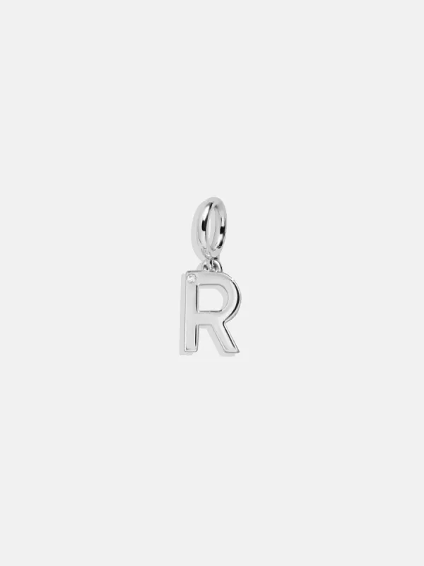 Classic Silver Initial Cluster Charm - R sold by BaubleBar