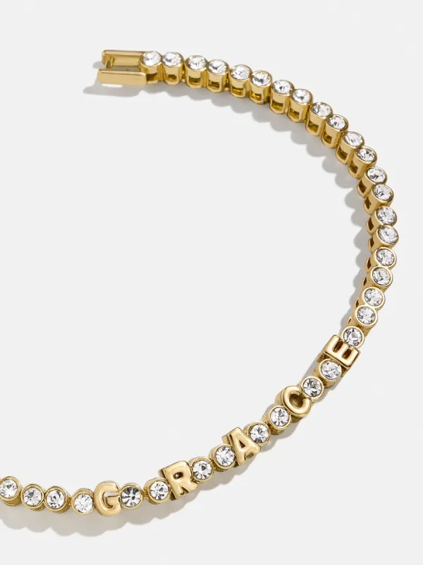 Amalie Custom Tennis Bracelet - Gold/Pavé sold by BaubleBar
