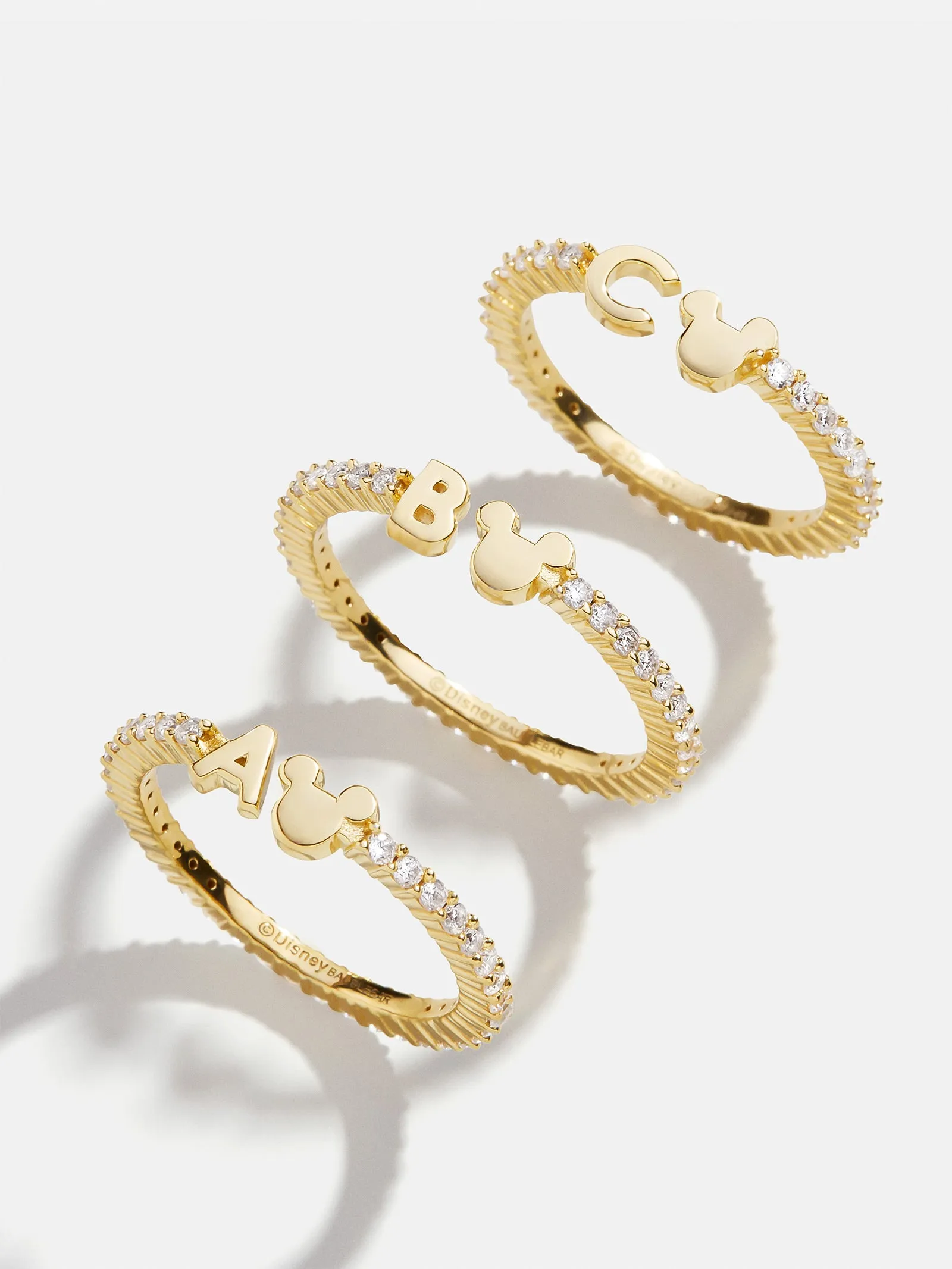 Disney Mickey Mouse 14K Gold Plated Sterling Silver Custom Ring - Gold/Pavé sold by BaubleBar