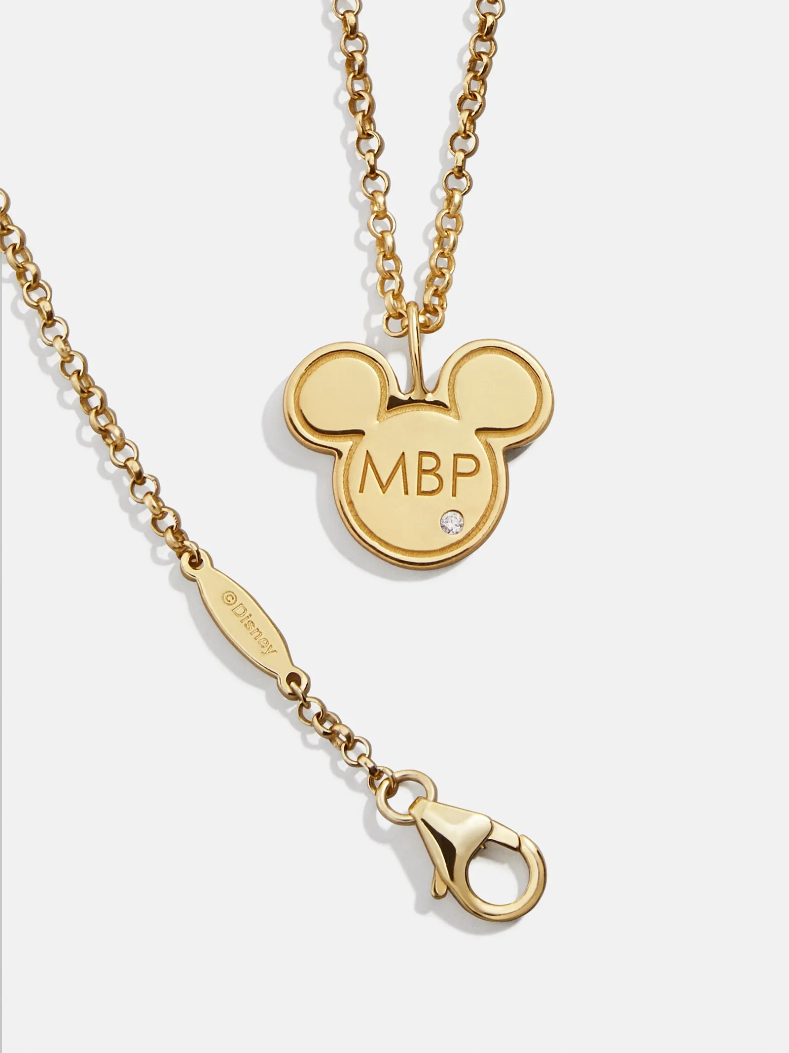 Mickey Mouse Disney 18K Gold Plated Sterling Silver Initial Pendant Necklace - Gold sold by BaubleBar product image thumbnail 4