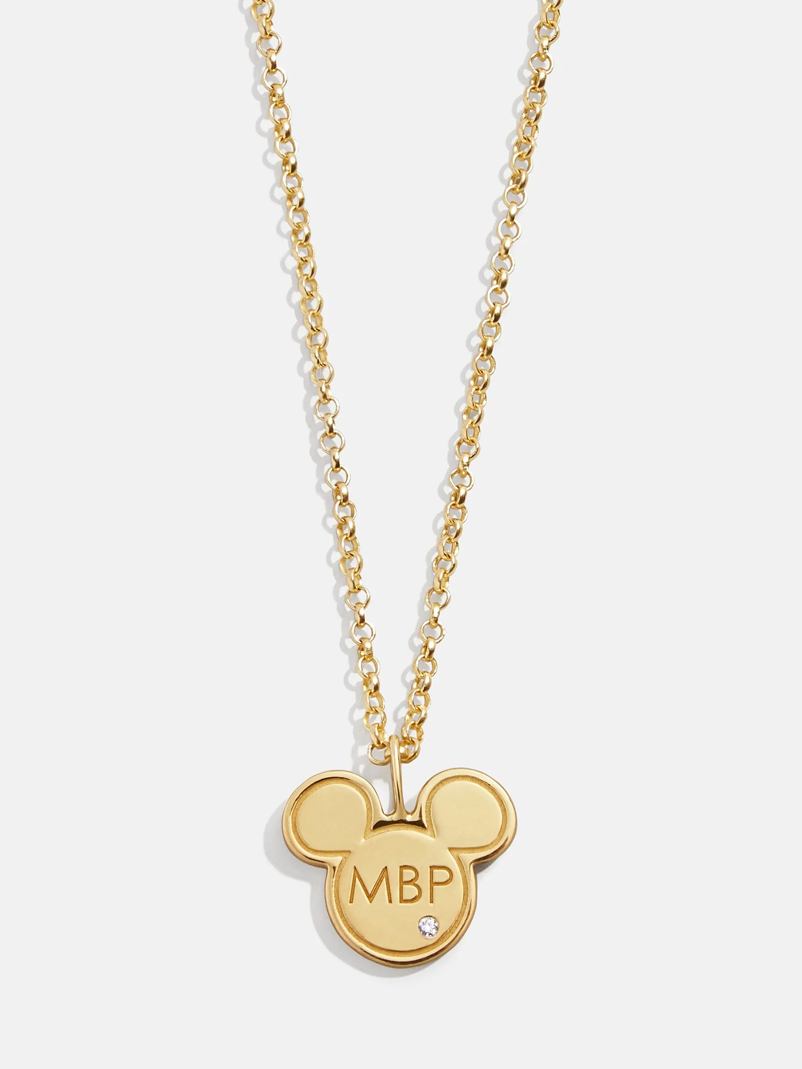 Mickey Mouse Disney 18K Gold Plated Sterling Silver Initial Pendant Necklace - Gold sold by BaubleBar product image thumbnail 3
