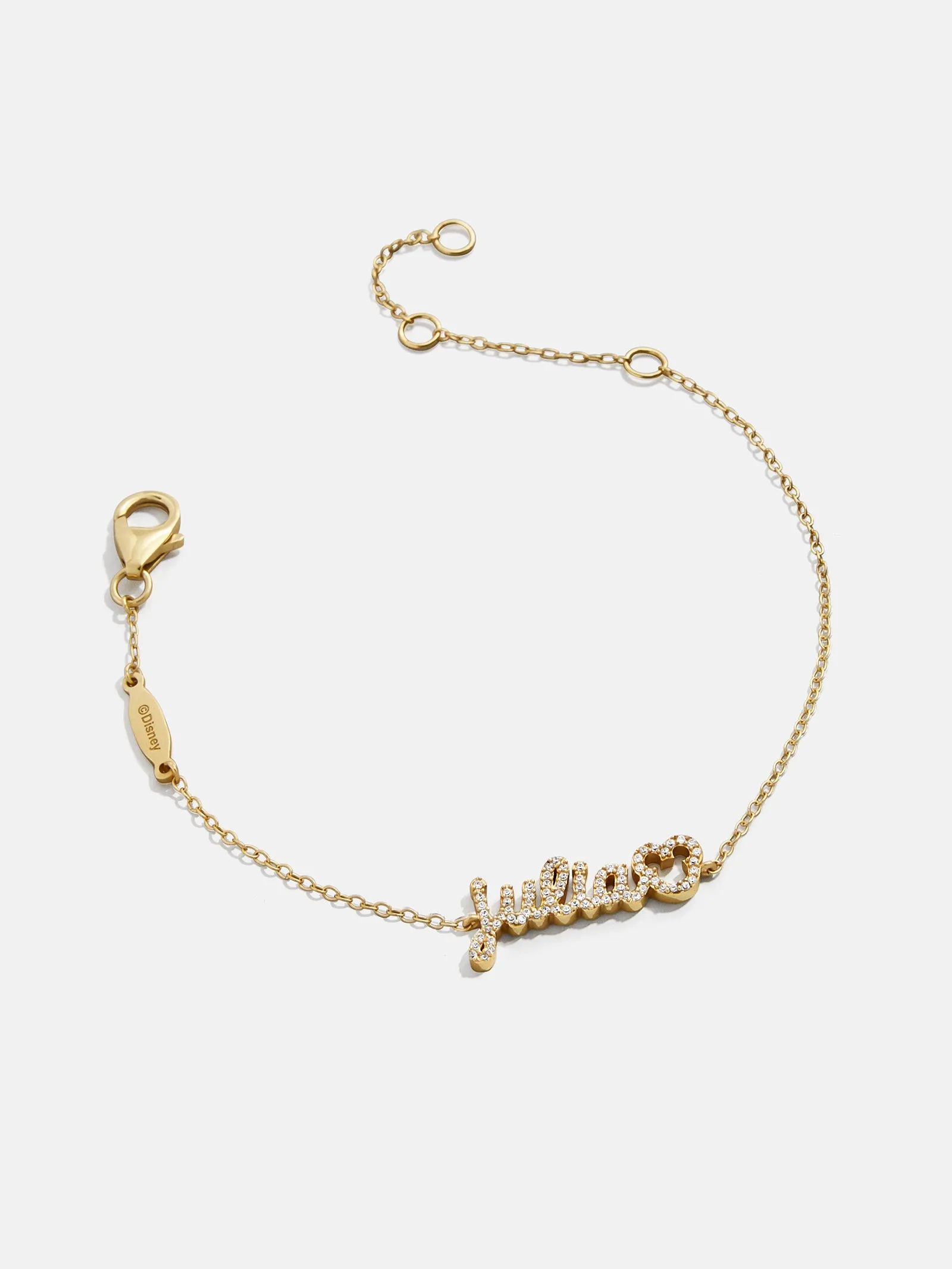 Disney Mickey Mouse 18K Gold Plated Sterling Silver Custom Nameplate Bracelet - Gold/Pavé sold by BaubleBar product image thumbnail 3