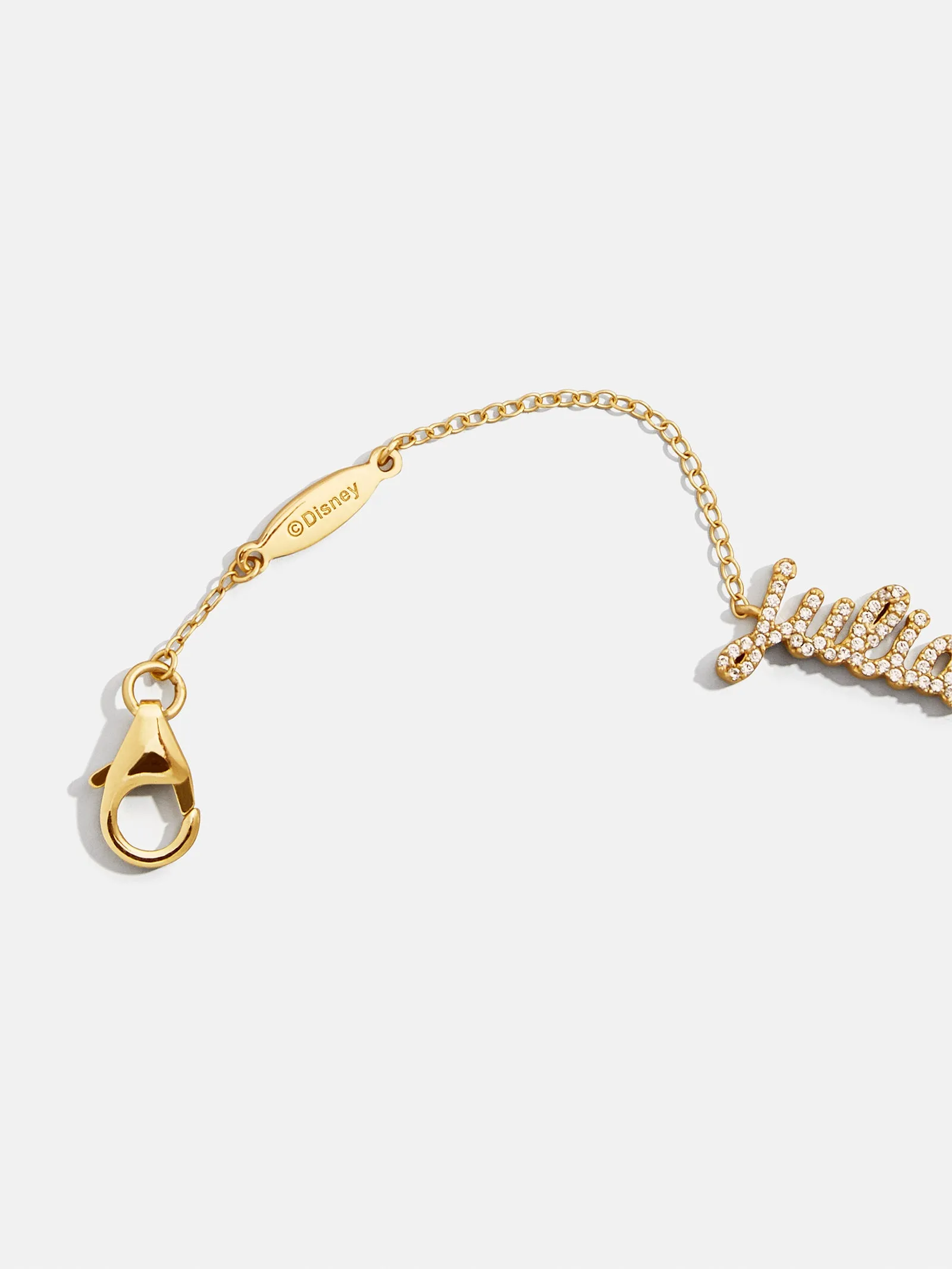 Disney Mickey Mouse 18K Gold Plated Sterling Silver Custom Nameplate Bracelet - Gold/Pavé sold by BaubleBar product image thumbnail 4