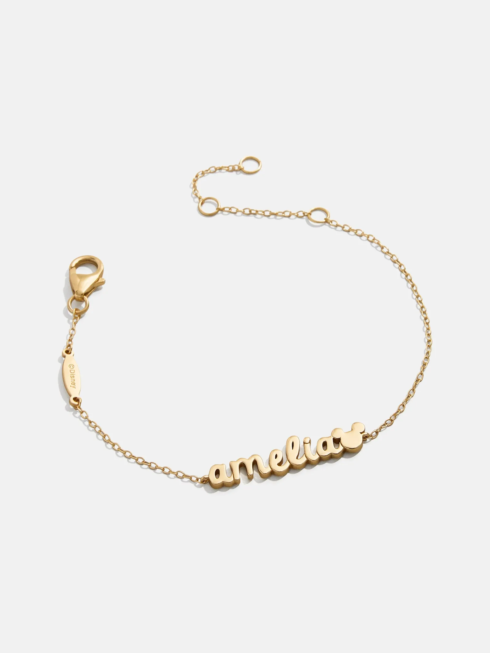 Disney Mickey Mouse 18K Gold Plated Sterling Silver Custom Nameplate Bracelet - Gold sold by BaubleBar product image thumbnail 3